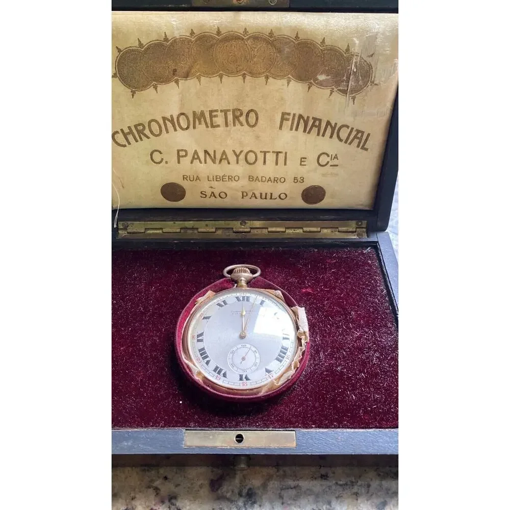 Chronometro Financial Hors Concours Paris R900 Pocket Watch 1910 C Panayotti CIA